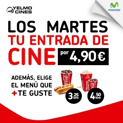 Si eres de Movistar, los martes en Yelmo Cines la entrada más barata