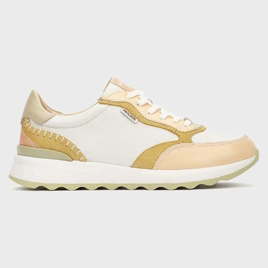 Zapatillas de piel de mujer de piel en color - Pikolinos - Crema

