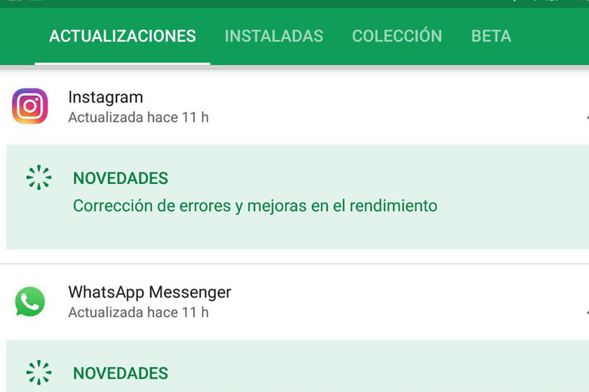 Google Play te muestra la lista de cambios de las actualizaciones ...