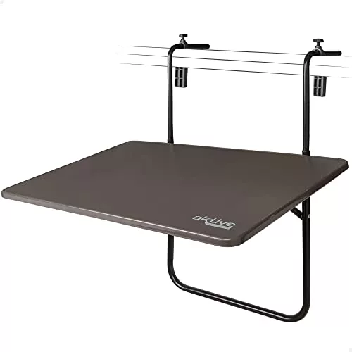 Mesa plegable balcón multiposición Aktive, Gris, 61034