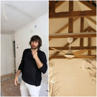 Daniel Beguería, ingeniero de obra: "Si estás pensado en poner un ventilador de techo pero no tienes un falso techo por donde llevarle la alimentación, esta es la solución" 