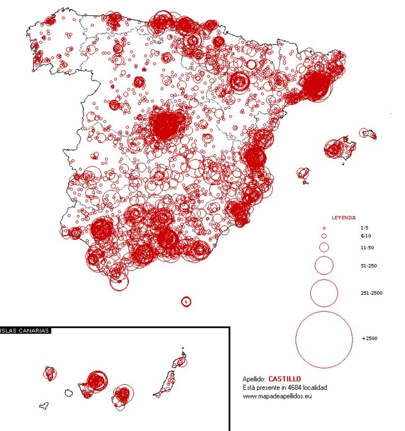 Distribucion Geografica De Apellidos En España
