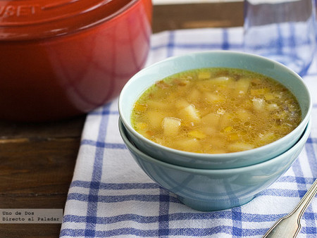 Receta de sopa de puerro y patata