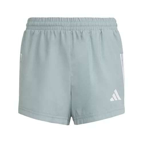 adidas Bambine e Ragazze Train Essentials 3-Stripes Shorts, Wonder Sage/White, 9-10 Years