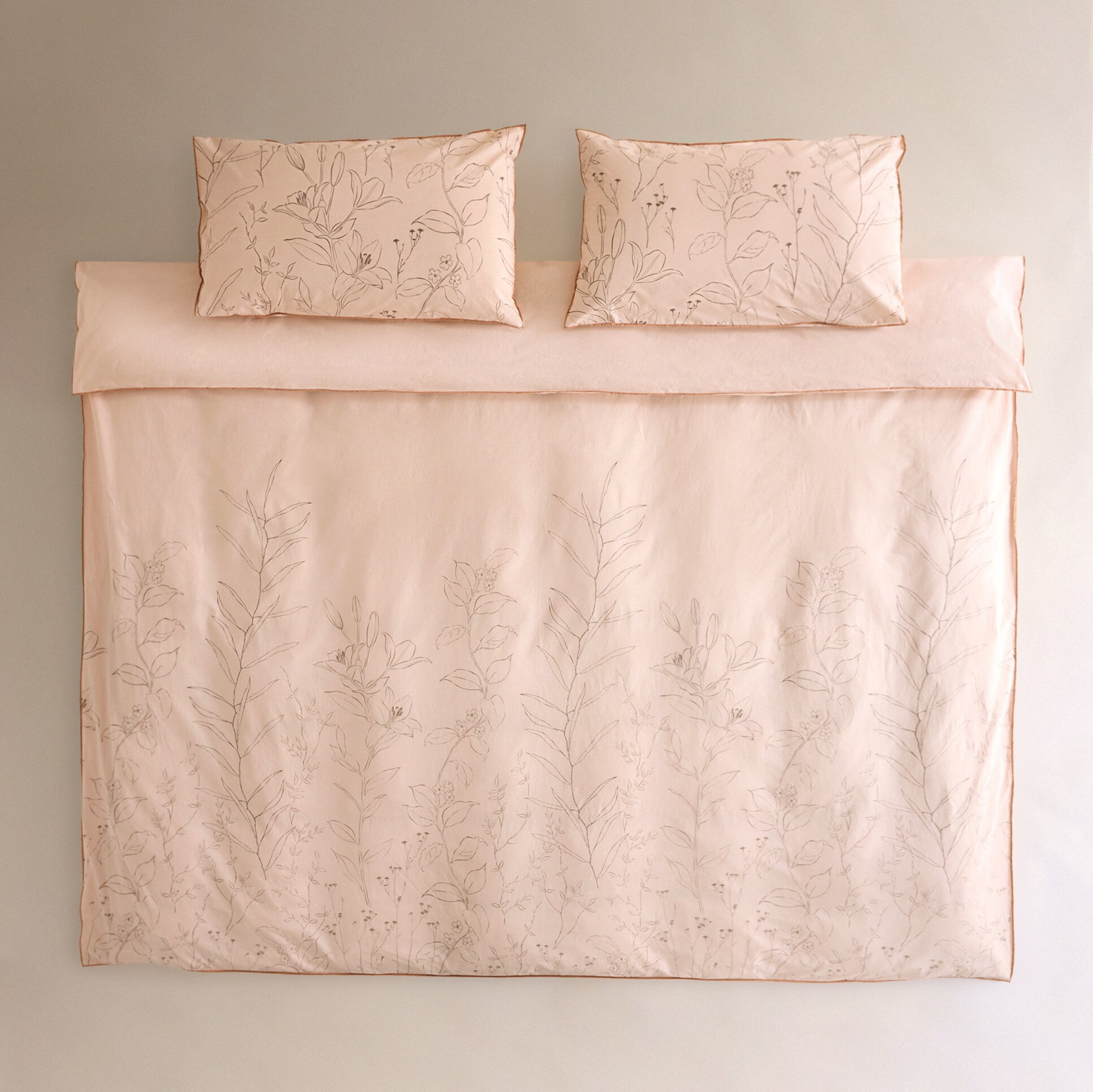 Juego de funda nórdica algodón Clay - Rosa Cama 90 cm