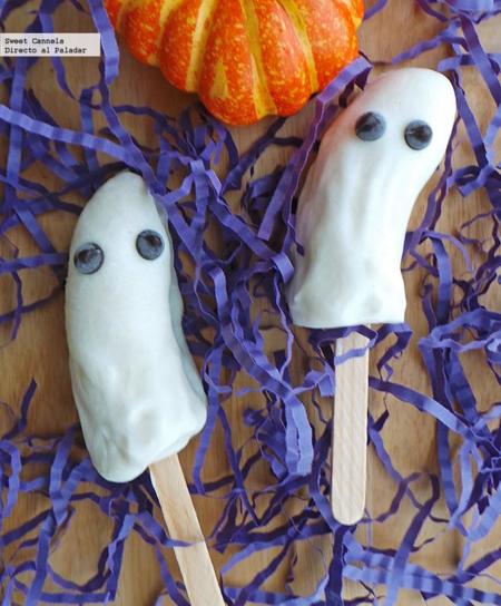 Paletas fantasmales congeladas. Receta de Halloween