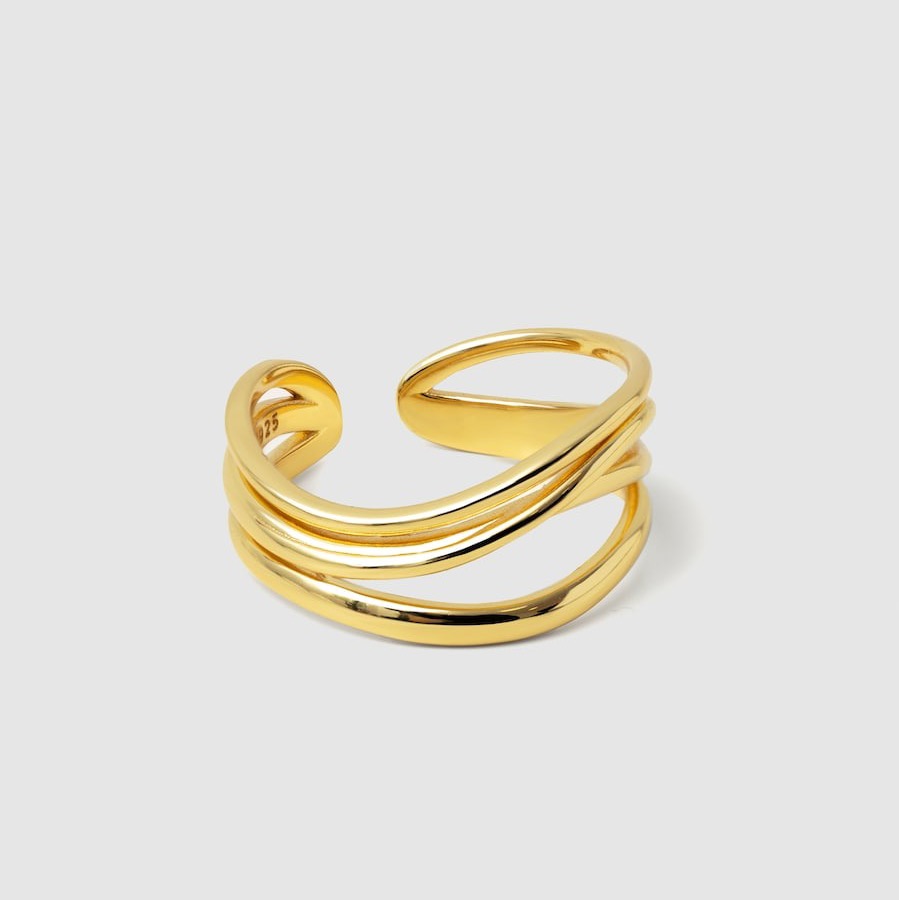 Anillo bañado en oro Singularu