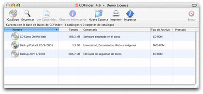CDFinder: Catalogador de unidades y discos