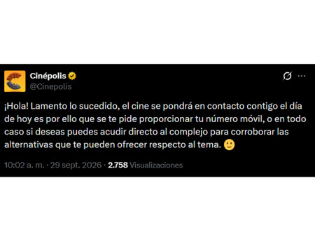 Respuesta Cinepolis