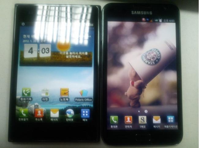 Galaxy Note vs Optimus Vu