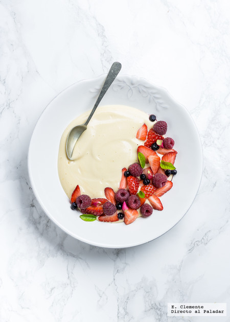 Sabayón con frutos rojos. Receta