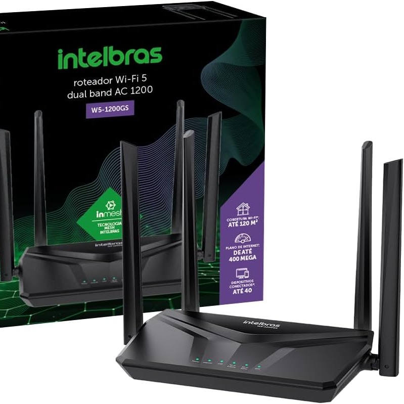 Roteador Wi-fi W5 1200GS Preto Intelbras

