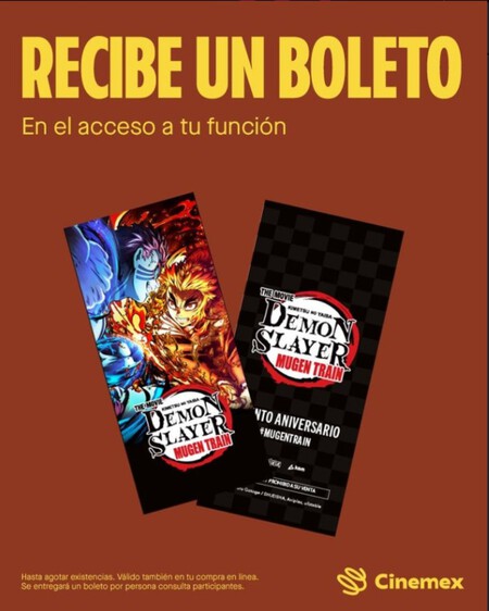 Demon Slayer Boleto Coleccionable Mugen Tren Cinemex