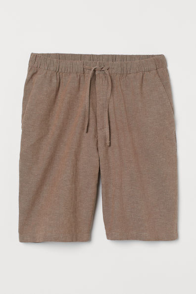 Pantalón corto en lino con cordón