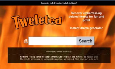 Tweleted, recuperando twits borrados