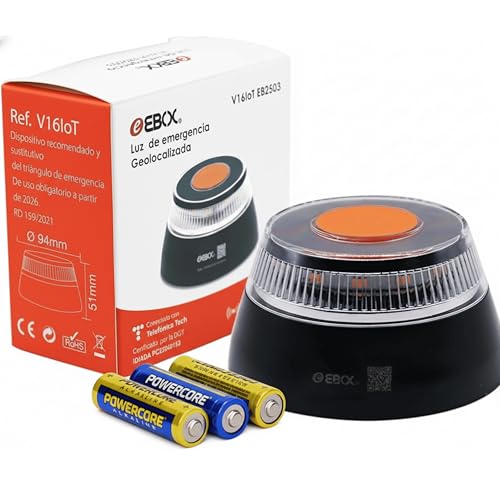 EBOX Luz Emergencia V16 Geolocalizada V16loT. Homologada DGT con Geolocalización