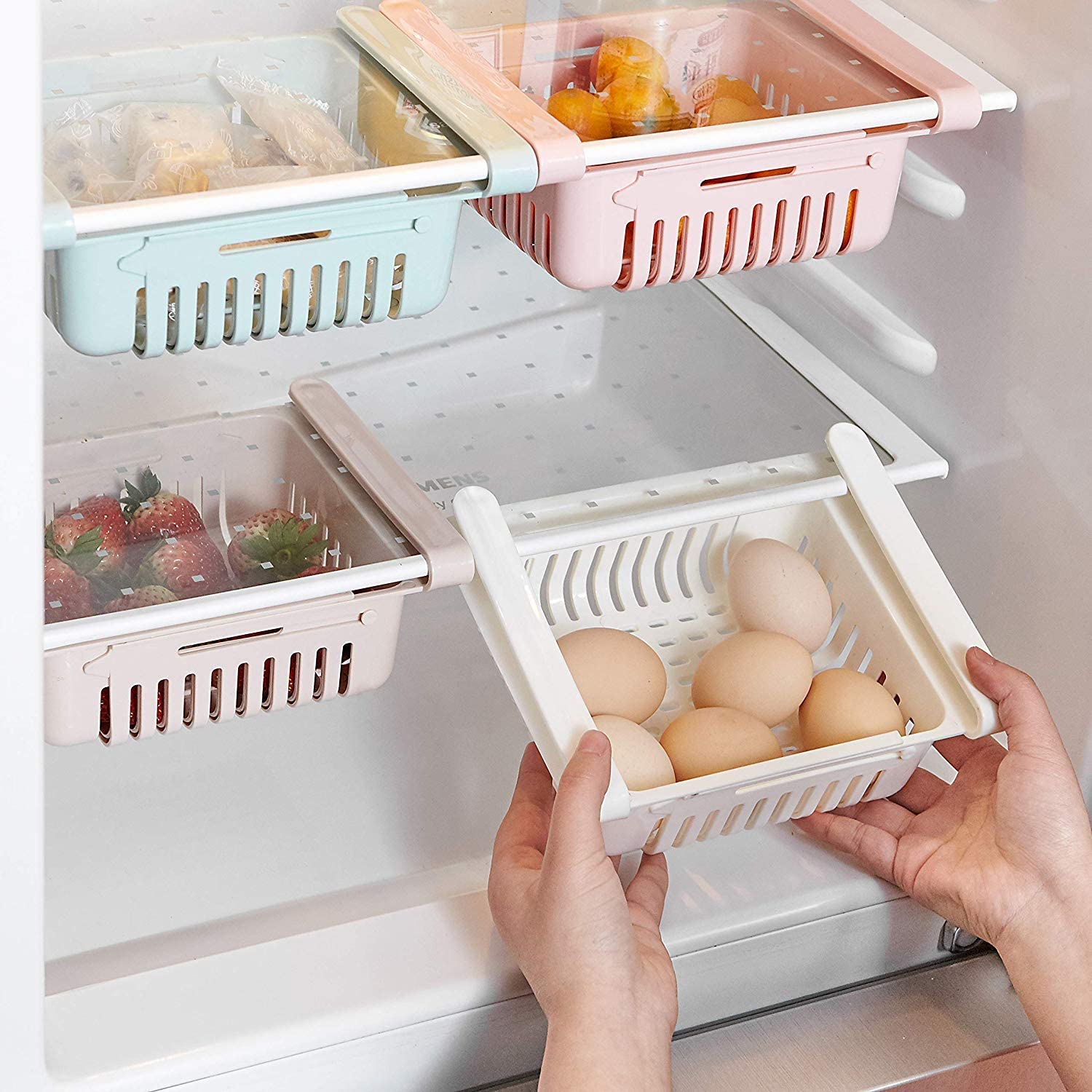 HapiLeap Frigoríficos Organizadores de Cajones - Caja de Almacenamiento del Refrigerador