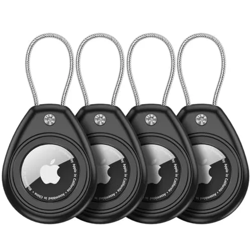 Aimtel 4-Pack Airtag Compatible con Accesorios de llaveros Personalizados, Tapa de Llavero Portátil, Llavero a Prueba de Iocalizador GPS, Fácil de Instalar