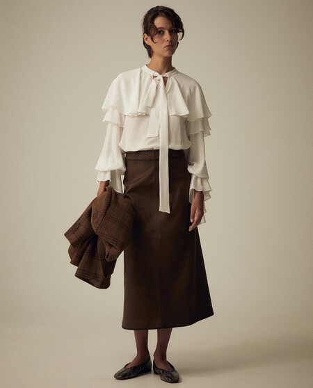 Blusas Lazadas Bonitas Elegantes El Corte Ingles Sfera Volantes Tendencia Otono Oficina Camisas Blancas
