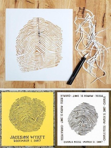 Cuadros personalizados con la huella digital del bebé