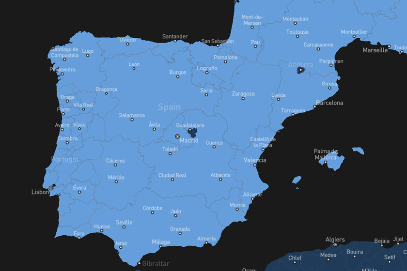 Sólo hay un lugar de España donde Starlink no tiene cobertura: Guadalajara