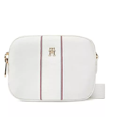 Tommy Hilfiger Bolso bandolera Mujer Poppy Camera Bag con correa ancha, Marfil (Ecru Corp), Talla Única