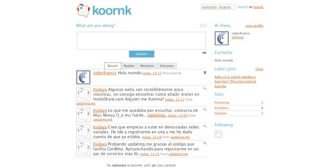 Koornk, un clon de Twitter con algunas opciones interesantes