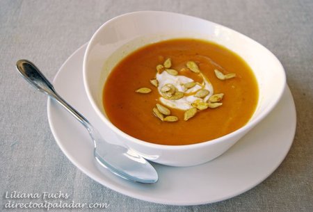 Crema de calabaza asada. Receta