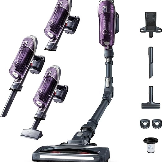 Rowenta XForce Flex 8.60 Allergy Care RH9638 - Aspiradora escoba sin cable con gran potencia, batería extraíble de 22 V con hasta 35 minutos de autonomía, tubo flexible y sistema led en el cabezal