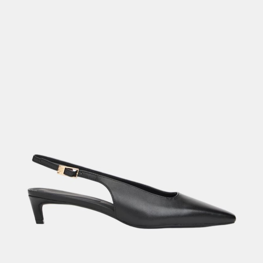 Zapato slingback con hebilla y tacón bajo - Tommy Hilfiger - Negro

