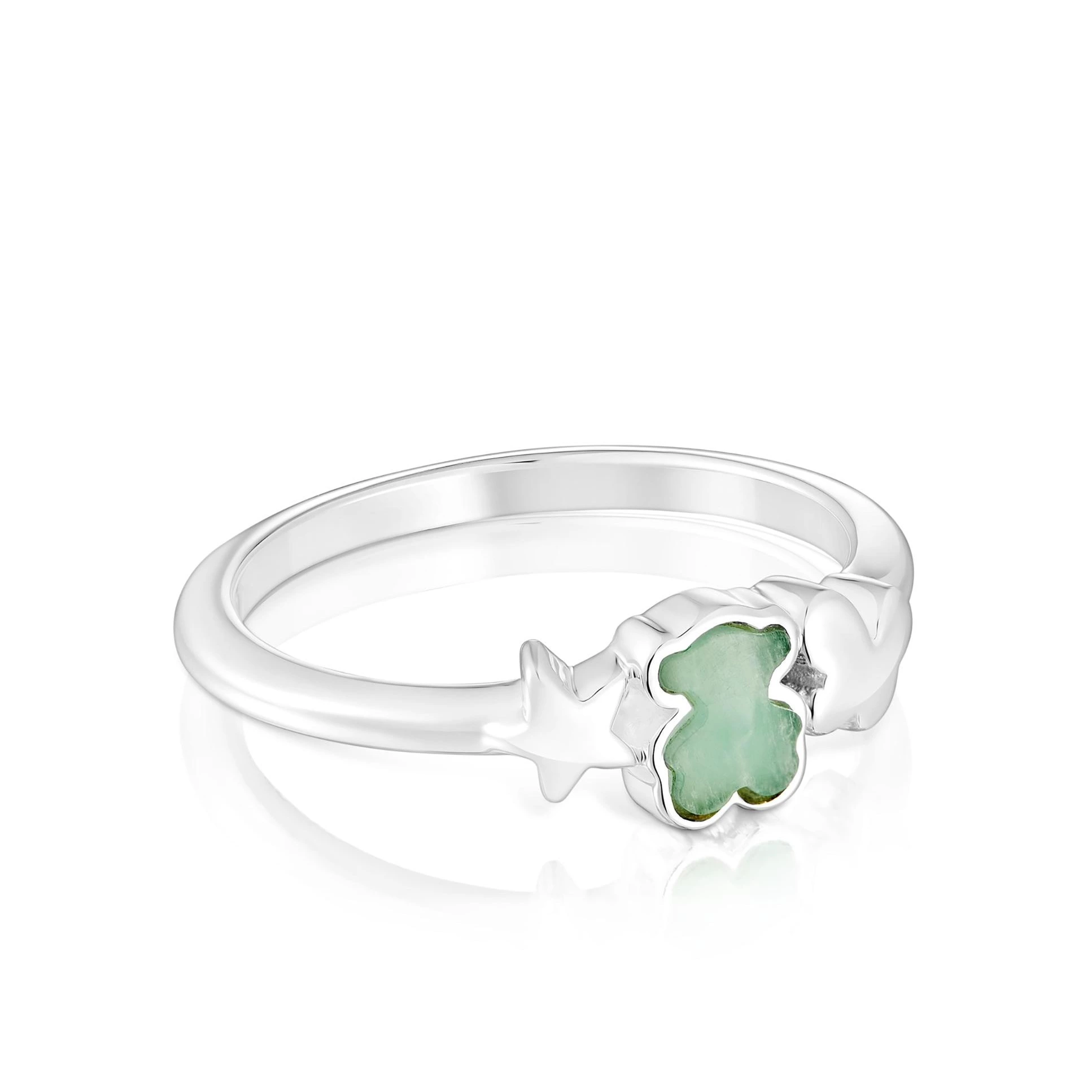 Anillo Tous Bold Motif de plata y oso de amazonita

