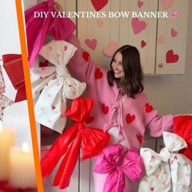 Decoración de San Valentín con las 3 b: solo necesitas manteles de papel para lograr estos moños gigantes y lindos