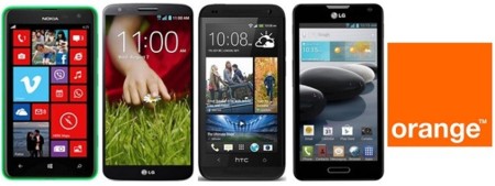 Precios Nokia Lumia 625, LG G2, LG Optimus F6 y HTC Desire 601 con Orange