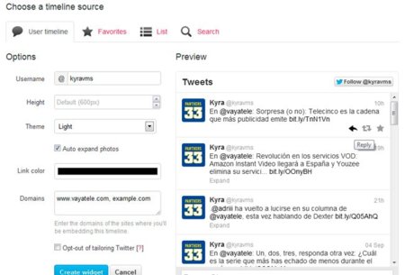 Twitter rediseña su widget para sitios web y lo hace interactivo
