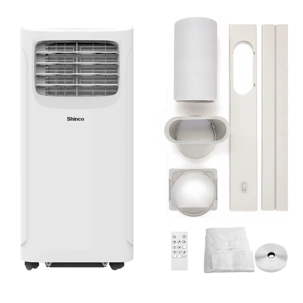 SHINCO Aire acondicionado móvil con manguera de escape, 9000BTU, 2,6 kW, refrigeración, ventilación y deshumidificación, aire acondicionado móvil