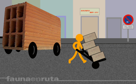 Reparto de mercancías - fauna en ruta