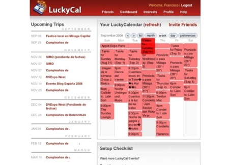 LuckyCal, recomendaciones sociales de eventos en nuestro calendario