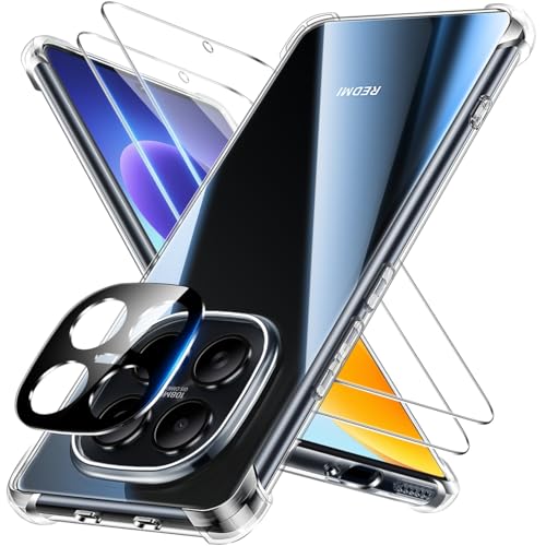 FLLAO 4 en 1 Funda para Xiaomi Redmi Note 15 Pro 5G  con 2 Protector Pantalla y 1 Protector Lente Cámara