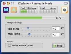iCyclone: Control sobre los ventiladores y la temperatura de tu portátil (y Mac mini)
