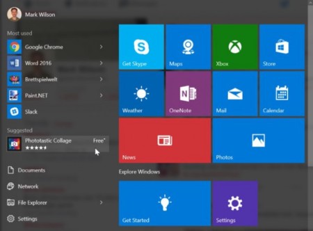 Start Menu Sugested App 600x443
