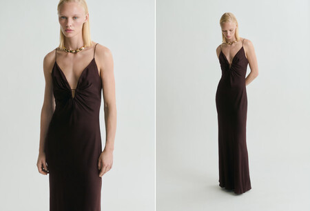Vestido marrón de Mango