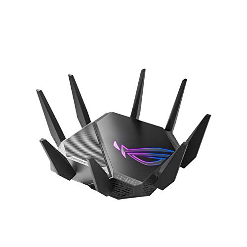 ASUS ROG Rapture GT-AXE11000 - Router Gaming WiFi 6E extensible de triple banda, 6 GHz, puerto de 2,5 G, triple nivel de aceleración de juegos, VPN Fusion, seguridad de red, compatible con AiMesh