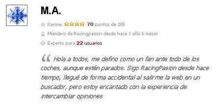 Karma en página de usuario