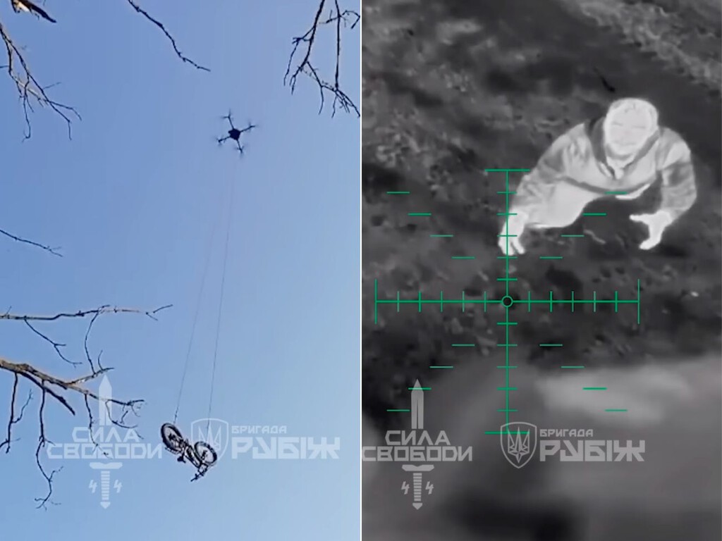 Un soldado rodeado, un dron y una bicicleta han convertido un rescate en la escena más sorprendente de la guerra en Ucrania