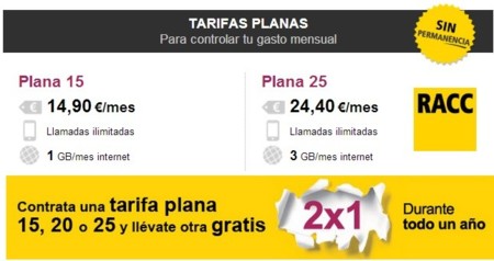 RACCTel simplifica y mejora sus tarifas con llamadas ilimitadas y 1 GB por 18 euros