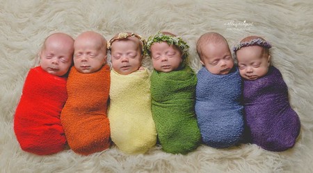 Sextillizos arco iris: preciosa foto de seis bebés que llegaron después de una pérdida