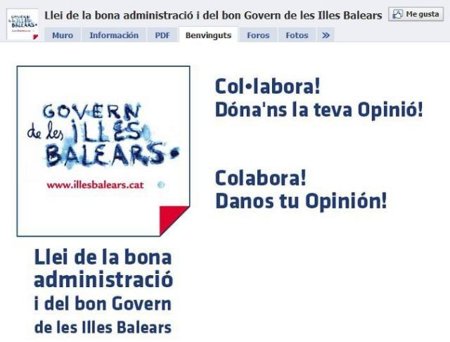 El Gobierno de Baleares abre una consulta en Facebook para elaborar una ley