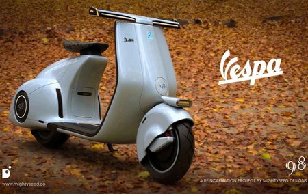 No es real, pero este diseño nos hace soñar con el renacimiento de la incombustible Vespa 98 de 1946