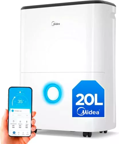 Midea Deshumidificador de Humedad 20L Silencioso | WiFi/App, Modo Secado de Ropa y Auto Antihumedad