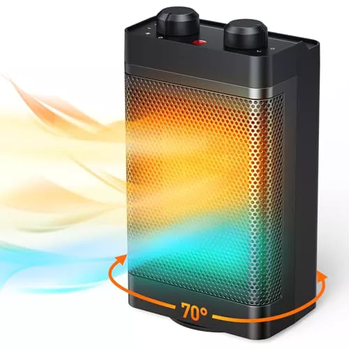 Calefactor Eléctrico PTC 1500W, 3 Modos, Oscilación 70° y Silencioso